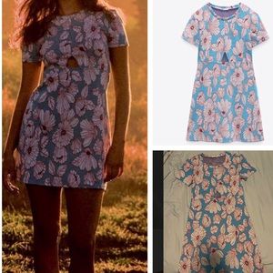 Zara Jacquard Cut Out Dress NWOT